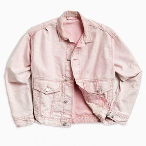 BDG Pink Acid Wash Oversized Jacket Sz L